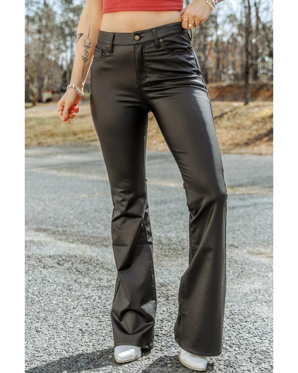 Azura Exchange Skinny Flared Leather Pants – L