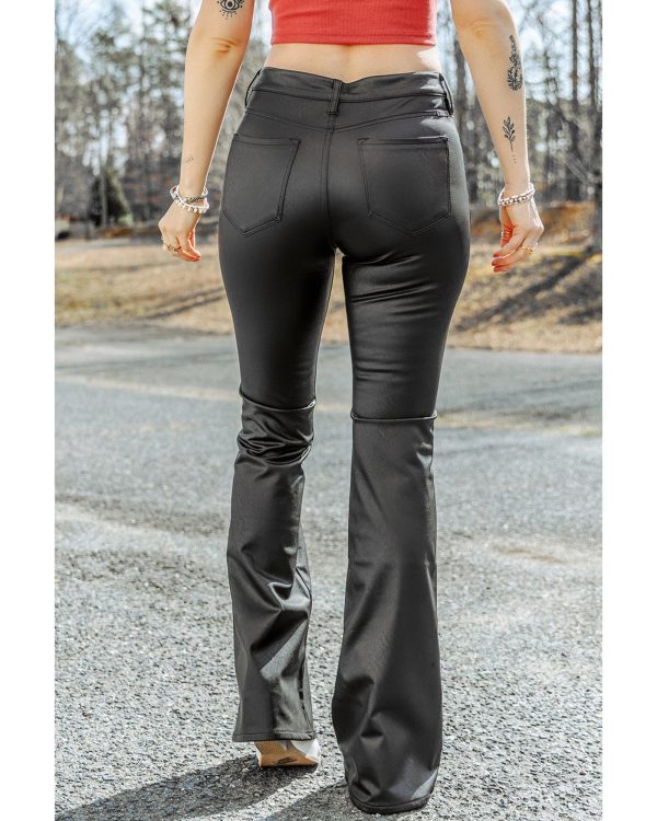 Azura Exchange Skinny Flared Leather Pants – L