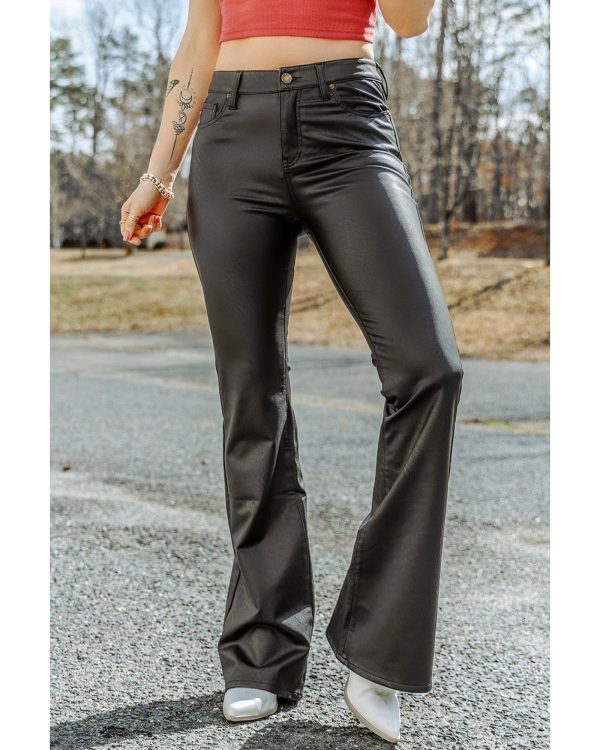 Azura Exchange Skinny Flared Leather Pants – L