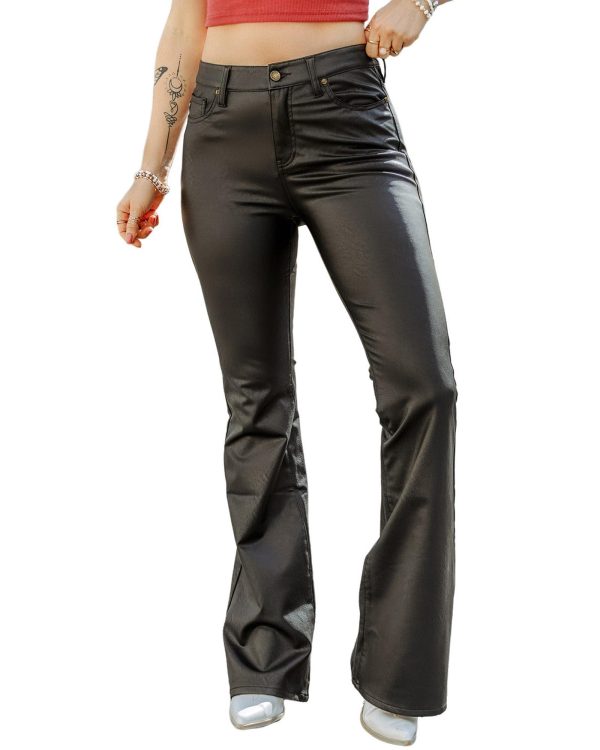 Azura Exchange Skinny Flared Leather Pants – L