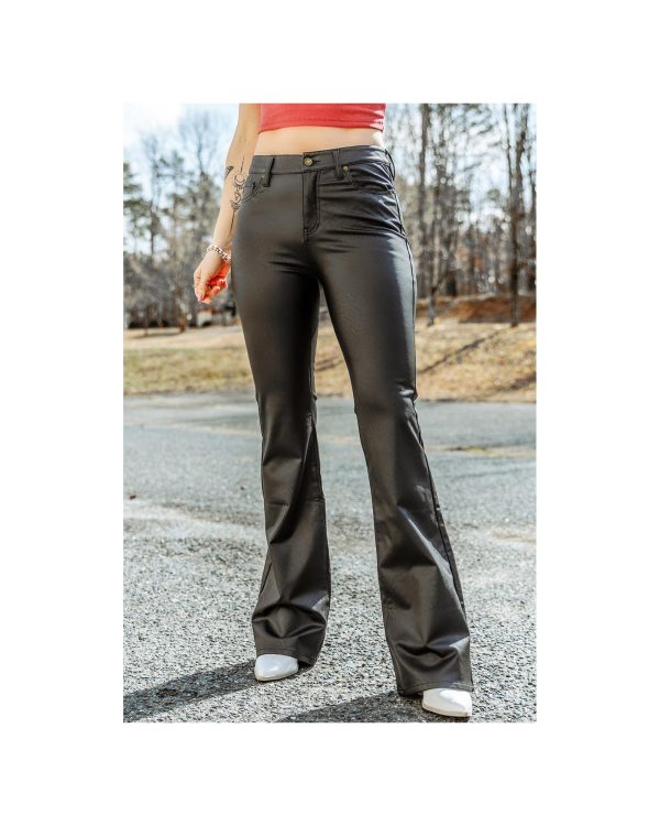 Azura Exchange Skinny Flared Leather Pants – L