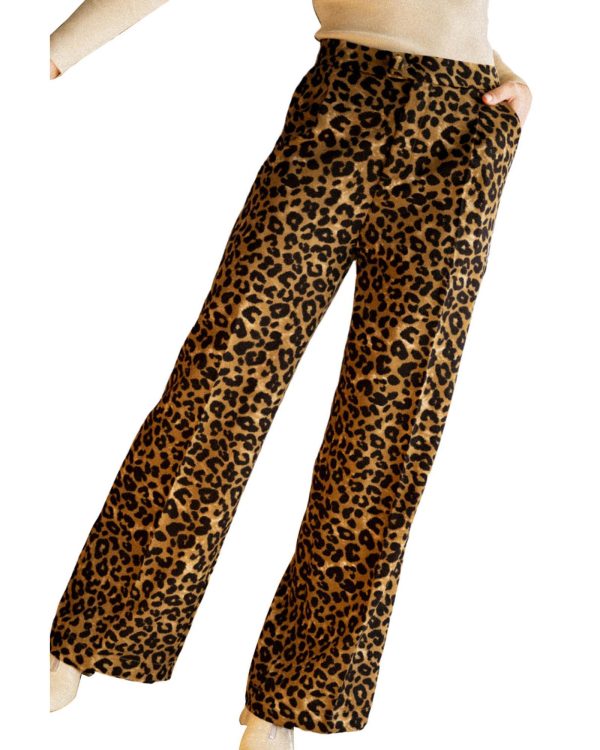 Azura Exchange Leopard Print Wide Leg Pants – L