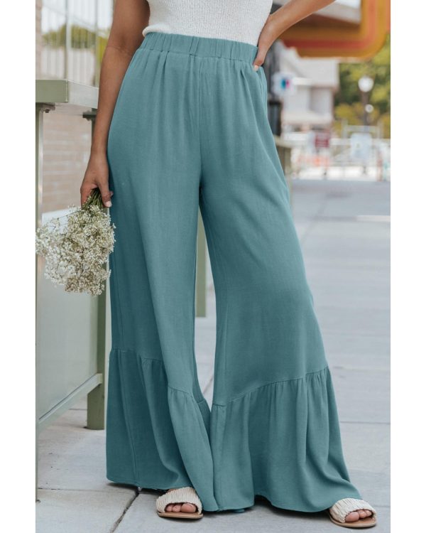 Azura Exchange High Waist Ruffled Wide-Leg Pants – M