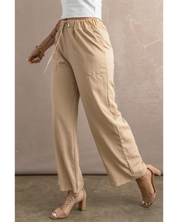 Azura Exchange Drawstring Waist Crinkled Wide Leg Pants – 2XL