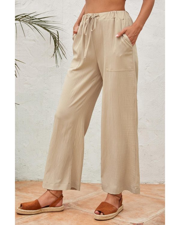 Azura Exchange Drawstring Waist Crinkled Wide Leg Pants – 2XL