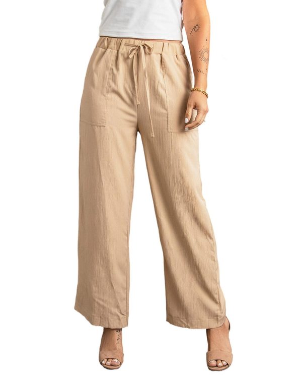 Azura Exchange Drawstring Waist Crinkled Wide Leg Pants – 2XL