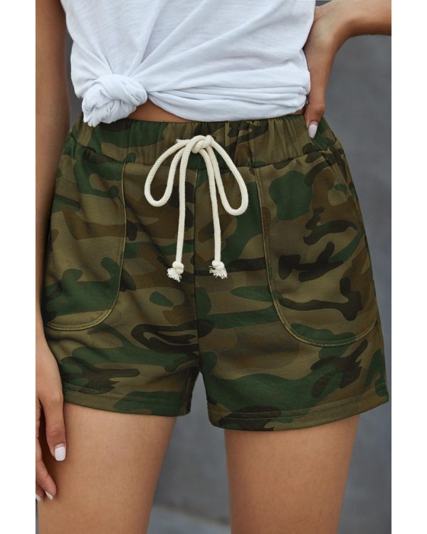 Azura Exchange Drawstring Camouflage Shorts – L