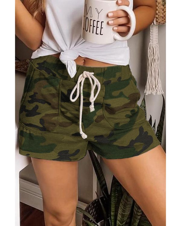 Azura Exchange Drawstring Camouflage Shorts – L