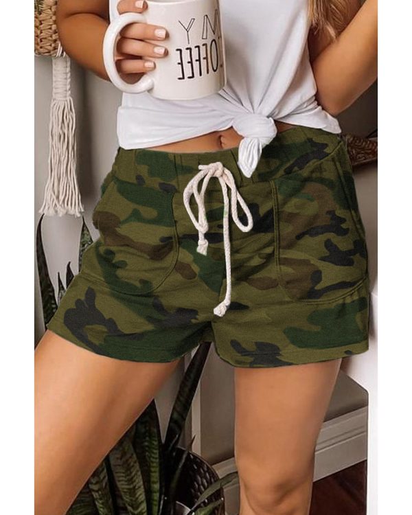 Azura Exchange Drawstring Camouflage Shorts – L