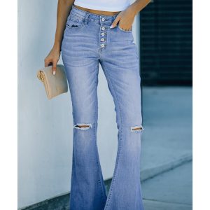 Azura Exchange Distressed Bell Bottom Denims