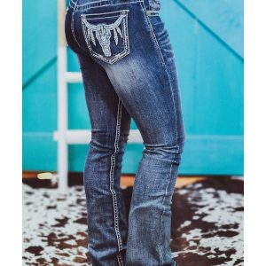 Azura Exchange Embroidered Straight Leg Jeans