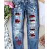 Azura Exchange Distressed Patchwork Jeans – M