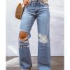 Azura Exchange Open Knee Wide Leg Jeans – 12 US