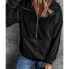 Azura Exchange Quilted Patch Half Zipper Sweatshirt – S