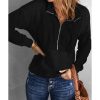 Azura Exchange Quilted Patch Half Zipper Sweatshirt – S