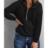 Azura Exchange Quilted Patch Half Zipper Sweatshirt – S