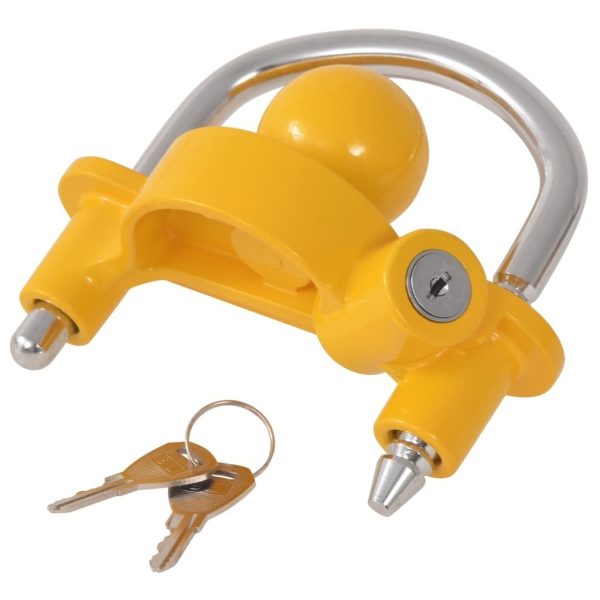 Trailer Lock with 2 Keys Steel and Aluminium Alloy Yellow