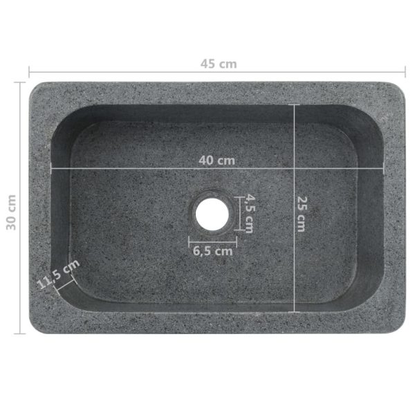 Sink 45x30x15 cm Riverstone Black