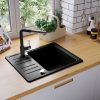 Granite Kitchen Sink Single Basin Black