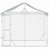 Outdoor Dog Kennel with Roof Silver 3×1.5×2.5 m Galvanised Steel