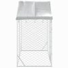 Outdoor Dog Kennel with Roof Silver 3×1.5×2.5 m Galvanised Steel