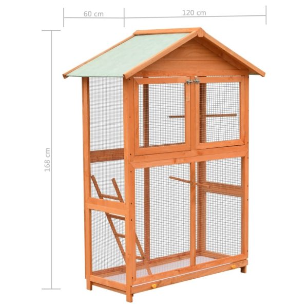 Bird Cage Solid Pine & Fir Wood 125.5×59.5×164 cm