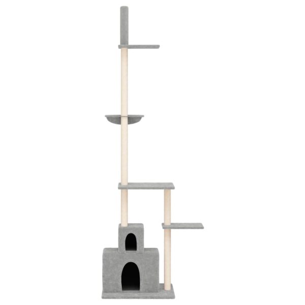 Floor to Ceiling Cat Tree Light Grey 250.5-276.5 cm