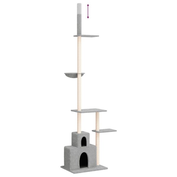 Floor to Ceiling Cat Tree Light Grey 250.5-276.5 cm