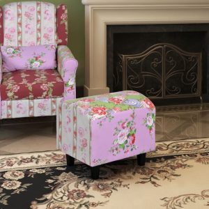 Patchwork Foot Stool Floral Style