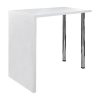 Bar Table MDF with 2 Steel Legs High Gloss White