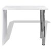 Bar Table MDF with 2 Steel Legs High Gloss White