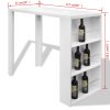 Bar Table MDF with Wine Rack High Gloss White