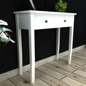 Dressing Console Table with Two Drawers – White