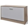 Oak and White 3-in-1 Wooden Shoe Cabinet Set