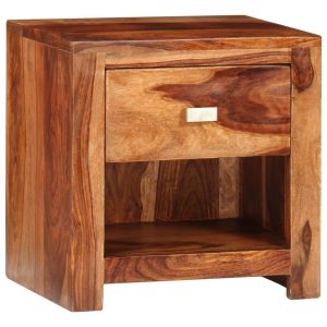 Nixa Nightstand with 1 Drawer Solid Sheesham Wood