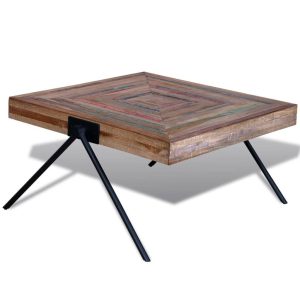 Coffee Table with V-shaped Legs Reclaimed Teak Wood