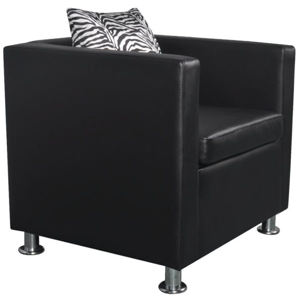 Armchair Black Faux Leather