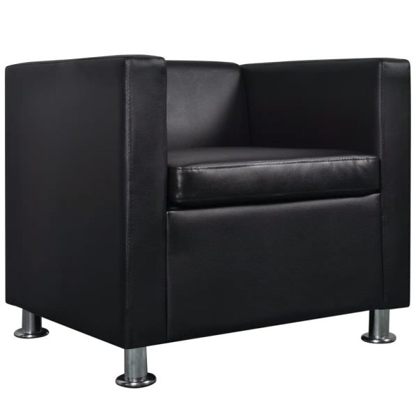 Armchair Black Faux Leather