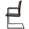 Cantilever Dining Chairs 2 pcs Brown Faux Leather