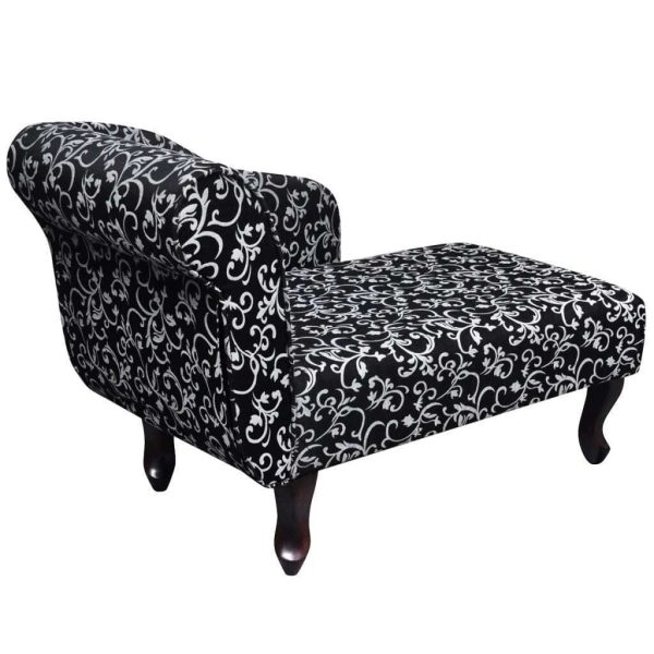 Chaise Longue Black and White Fabric