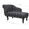 Chaise Longue Black and White Fabric