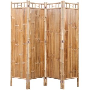 Cypress 4-Panel Bamboo Room Divider