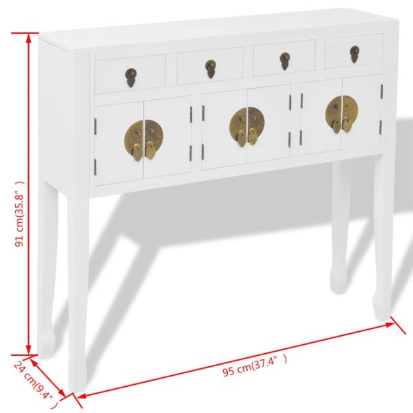 Sideboard Chinese Style Solid Wood White