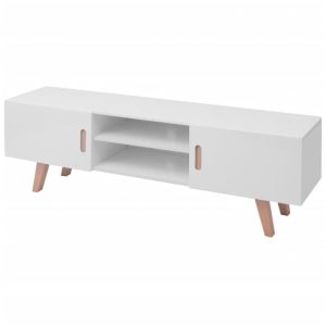 Poquoson TV Stand MDF 150x35x48.5 cm High Gloss White