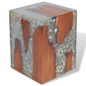 Stool Solid Teak Wood and Resin