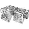 Humbug Two Piece Side Tables Square Aluminium Silver