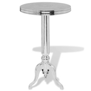 Birmingham Side Table Round Aluminium Silver