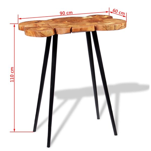 Log Bar Table Solid Acacia Wood 90x60x110 cm