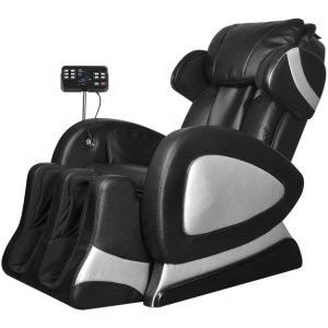 Massage Chair with Super Screen Black Faux Leather