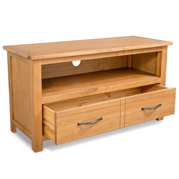 Vail TV Cabinet 90x35x48 cm Solid Oak Wood